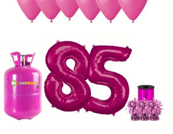 HeliumKing Helium párty set na 85. narozeniny s růžovými balónky