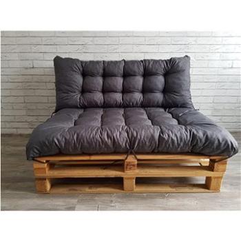 Paletové prošívané sezení PIETRO SET - sedák 120x80 cm, opěrka 120x40 cm, barva antracit, Mybesthome (550_ANTRA_1-1)