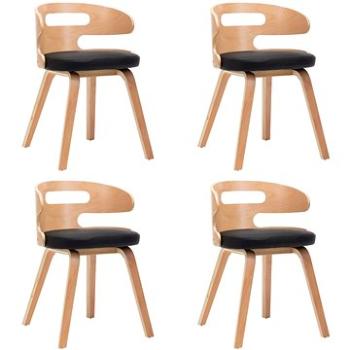 Jídelní židle 4 ks černé ohýbané dřevo a umělá kůže (278854)