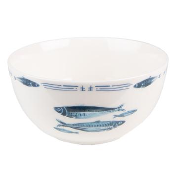 Porcelánová miska na polévku  s rybkami  Fish Blue - Ø 14*7 cm / 500 ml FIBPU