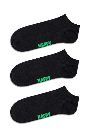 Ponožky Happy Socks Solid Low 3-pack černá barva