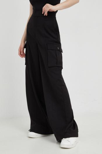 Kalhoty Gestuz dámské, černá barva, kapsáče, high waist