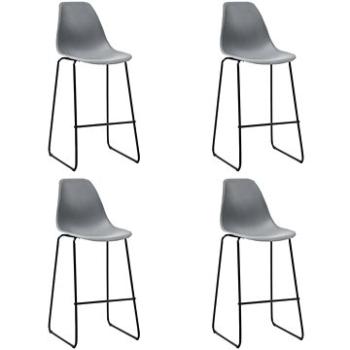 Barové židle 4 ks šedé plast (281504)
