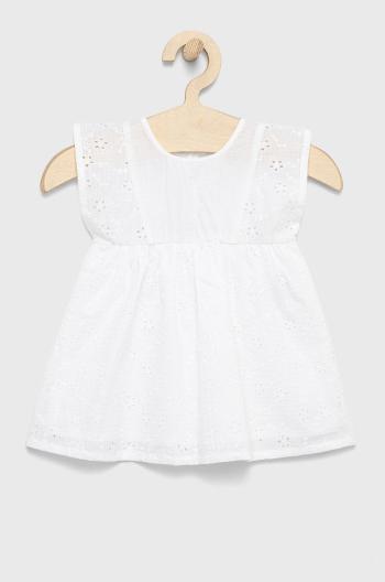 Dětské bavlněné šaty United Colors of Benetton bílá barva, midi