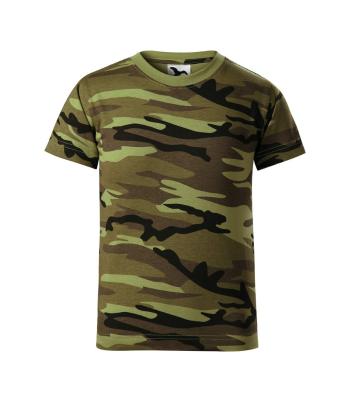 MALFINI Dětské maskáčové tričko Camouflage - Maskáčová zelená | 122 cm (6 let)