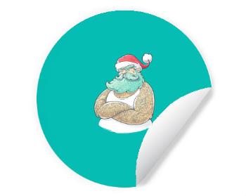 Samolepky kruh Potetovaný Santa