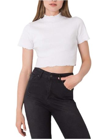 Bílý dámský crop top s límečkem vel. M