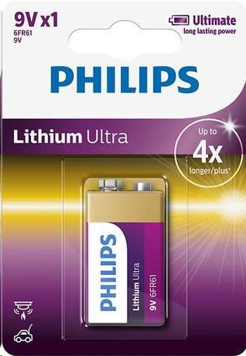 PHILIPS Lithium Ultra baterie 9V 6FR61LB1A/ (Blistr 1ks)