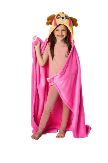 Carbotex Dětská deka Paw Patrol - Skye růžová s kapucí 110 x 140 cm