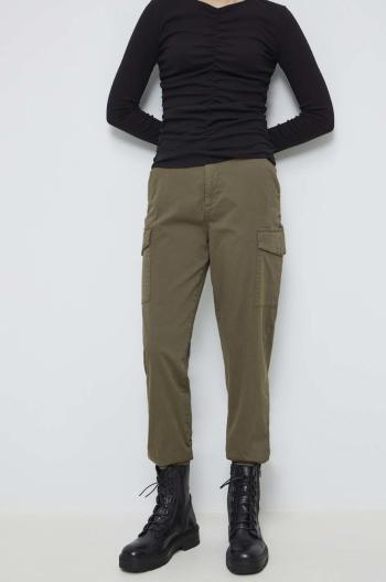 Kalhoty Medicine dámské, zelená barva, medium waist