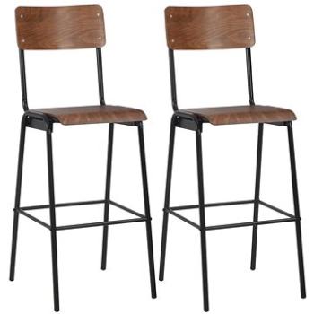 Barové židle 2 ks hnědé masivní překližka a ocel (280079)