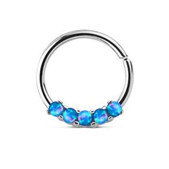 Šperky4U Piercing do nosu/ucha kruh s modrými opály - N01167-B