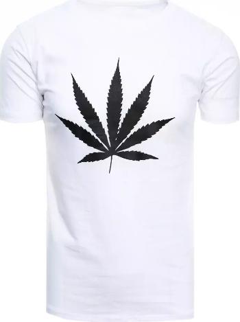 BÍLÉ TRIČKO S POTISKEM WEED RX4929 Velikost: XL