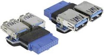 Adaptér USB 3.0 Delock [1x interní USB 3.0 zásuvka 19-pólová - 2x USB 3.2 gen. 1 zásuvka A] modrá