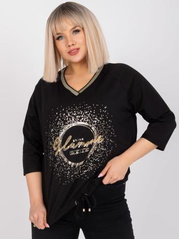 ČERNÁ HALENKA S VÁZÁNÍM V PASE RV-BZ-7578.66-BLACK Velikost: ONE SIZE