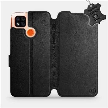 Flipové pouzdro na mobil Xiaomi Redmi 9C - Černé - kožené - Black Leather (5903516335541)