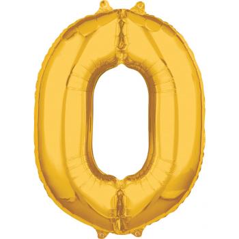 Amscan Fóliový balónek narozeninové číslo 0 zlatý 66cm