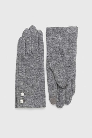 Vlněné rukavice Lauren Ralph Lauren dámské, šedá barva