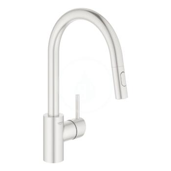 GROHE Concetto Dřezová baterie s výsuvnou sprškou, supersteel 31483DC2