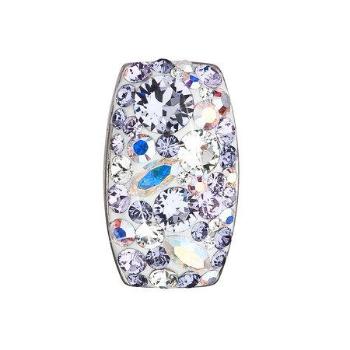 Stříbrný přívěsek s krystaly Swarovski fialový obdélník 34194.3, Fialová