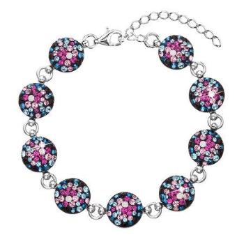 Stříbrný náramek se Swarovski krystaly mix barev 33048.4 galaxy, Multicolor