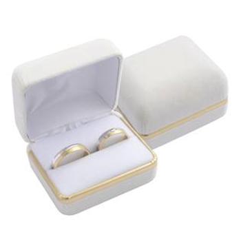 Šperky4U Semišová dárková krabička na prsten snubní prsteny, barva béžová - KR0001-BG