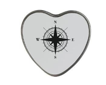 Plechová krabička srdce Kompas