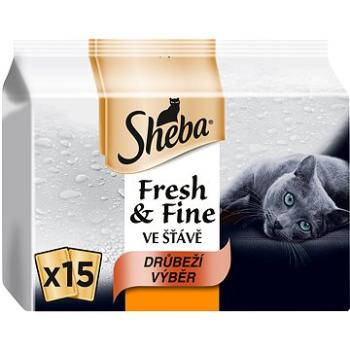 Sheba Fresh & Fine kapsičky pro dospělé kočky: drůbeží výběr ve šťávě 15 × 50 g (4770608260293)