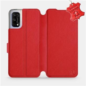 Flip pouzdro na mobil Realme 7 5G - Červené - kožené -   Red Leather (5903516611799)