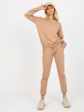 SVĚTLE HNĚDÁ TEPLÁKOVÁ SOUPRAVA -RV-KMPL-8365.24P-CAMEL Velikost: L/XL