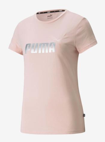 Světle růžové dámské tričko s potiskem Puma