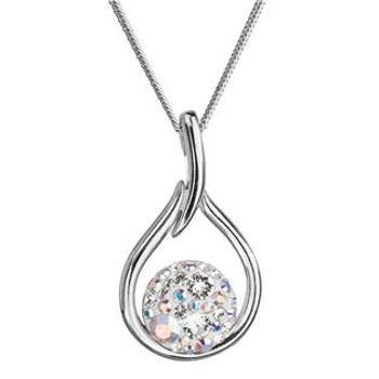 EVOLUTION GROUP CZ Stříbrný náhrdelník se Swarovski krystaly kapka, AB - 32075.2