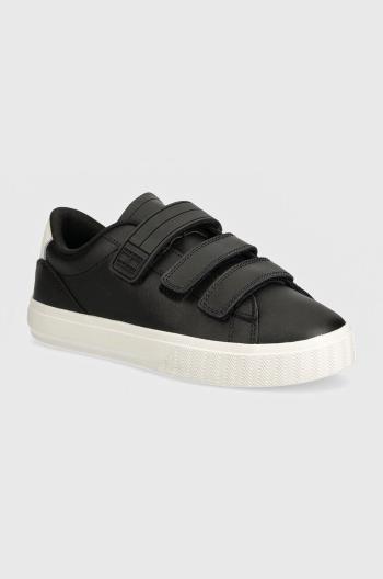 Kožené sneakers boty Tommy Jeans TJW CUPSOLE SNEAKER VELCRO černá barva, EN0EN02568