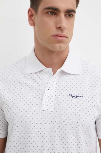 Bavlněné polo tričko Pepe Jeans HUNTER bílá barva, PM542155