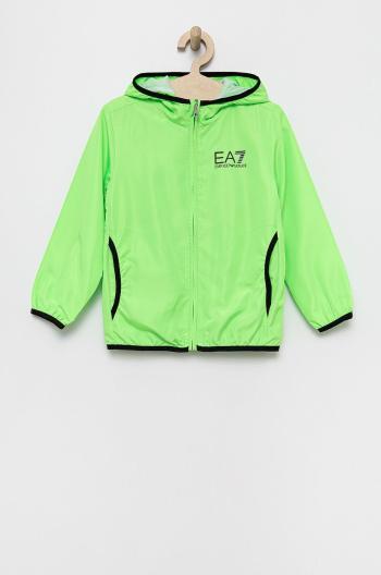 Dětská bunda EA7 Emporio Armani zelená barva