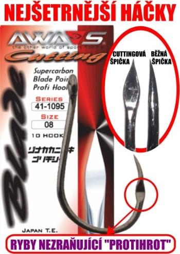 Awa-S Háčky Cutting Blade 1095 (bezprotihrotu) Black Nickel 10ks - vel.6