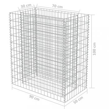 Gabionový vyvýšený záhon pozinkovaná ocel Dekorhome 90x50x100 cm