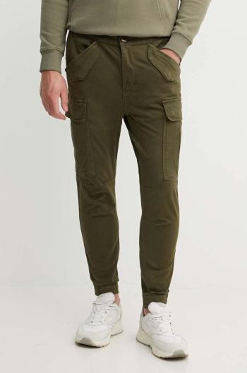 Bavlněné kalhoty Alpha Industries Airman Pant zelená barva, 188201.142