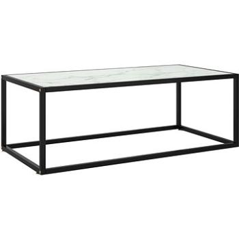 SHUMEE Konferenční stolek černý s bílým mramorovým sklem 100 × 50 × 35 cm , 322881 (322881)