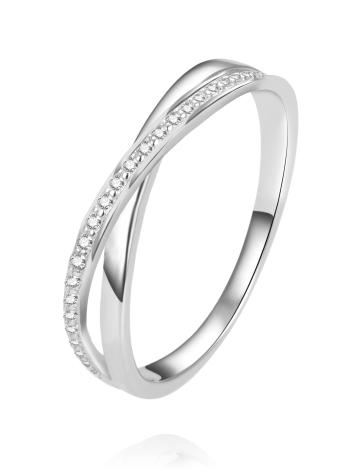 Beneto Půvabný dvojitý prsten ze stříbra se zirkony AGG225_2 54 mm