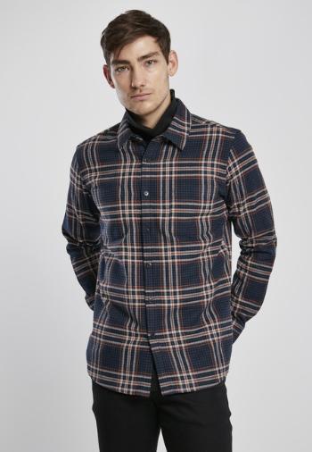 Urban Classics Checked Campus Shirt darkblue/rustred - XXL