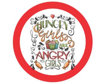 Samolepky zákaz - 5ks Hungry girls are angry girls