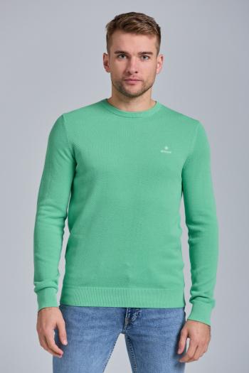 SVETR GANT COTTON PIQUE C-NECK zelená XL