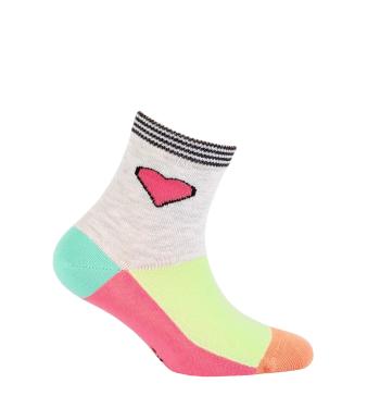 Dětské ponožky WOLA vzor SRDÍČKO růžové Velikost: 18-20