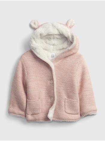 Růžový holčičí kabátek s kožíškem