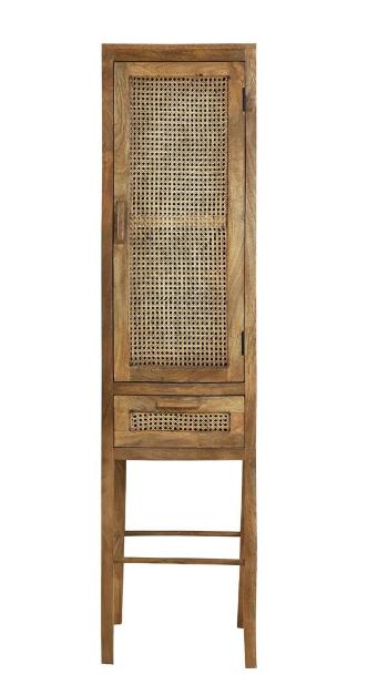 Vysoká dřevěná komoda Nipas s bambusovým výpletem - 45*40*180 cm 6755184