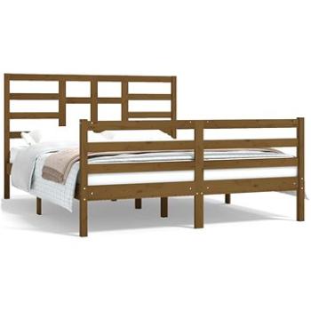 Rám postele medově hnědý masivní dřevo 150 × 200 cm King Size, 3105868 (3105868)