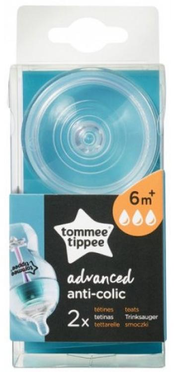 Tommee Tippee Náhradní savička C2N Anti-Colic, rychlý průtok 6m+, Transparent 2 ks