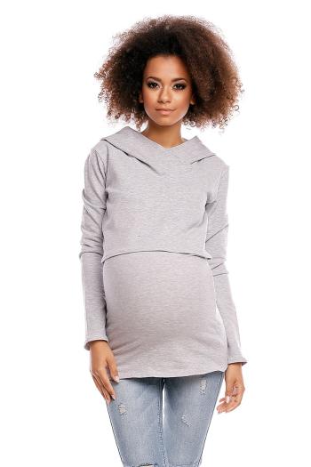 Světle šedý těhotenský pulovr 1473
