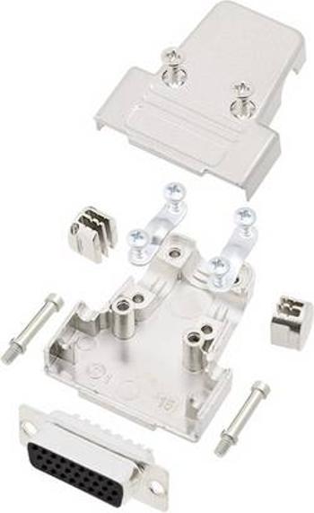 Sada D-SUB kolíkové lišty encitech TRI-M-09-HDP15-K, 180 °, pólů 15, pájecí kalíšek, 1 sada